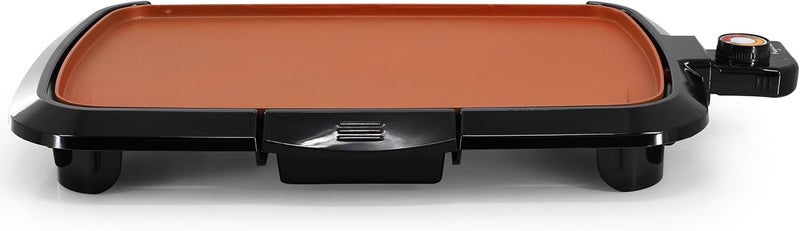 Mega chef Electric Grill with Copper Non-Stick Coating, Removable Drip Tray & Adjustable Temperature Control, Versatile Small Kitchen Appliance (16 Inch Grill) - Image 2